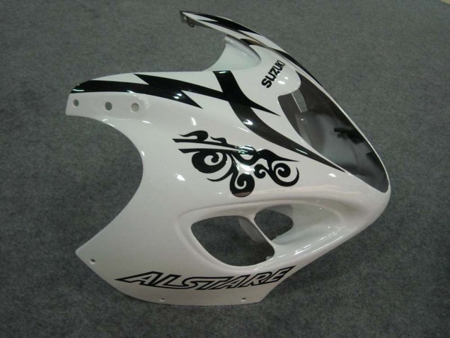 Mejores Carenados Moto Suzuki GSXR 1300 Hayabusa 1996-2007 - Blanco Negro Corona