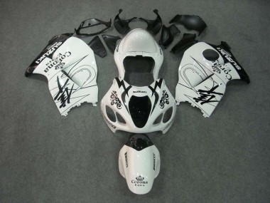 Mejores Carenados Moto Suzuki GSXR 1300 Hayabusa 1996-2007 - Blanco Negro Corona