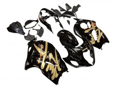 Mejores Carenados Moto Suzuki GSXR 1300 Hayabusa 1996-2007 - Negro Brillante Oro Hayabusa