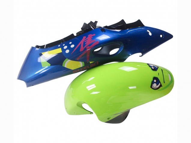Mejores Carenados Moto Suzuki GSXR 1300 Hayabusa 1996-2007 - Azul Verde Tiburón 46