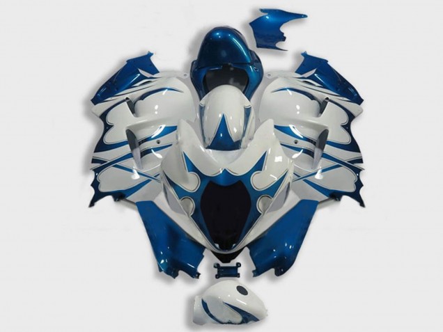 Mejores Carenados Moto Suzuki GSXR 1300 Hayabusa 1996-2007 - Blanco Azul Oscuro