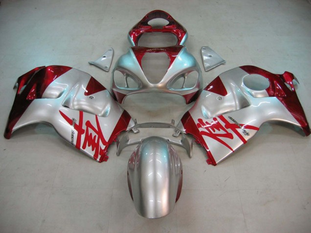 Mejores Carenados Moto Suzuki GSXR 1300 Hayabusa 1996-2007 - Plata Rojo Hayabusa