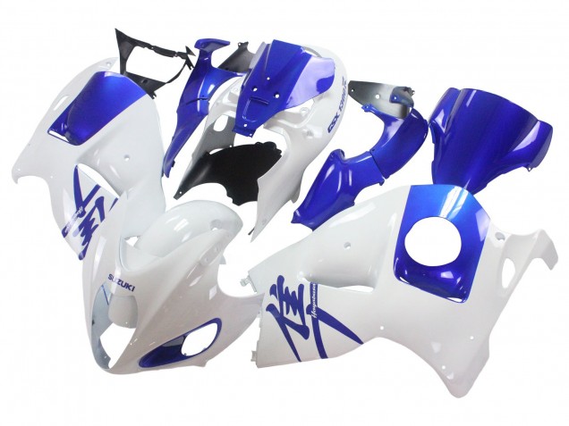 Mejores Carenados Moto Suzuki GSXR 1300 Hayabusa 1996-2007 - Blanco Azul Hayabusa
