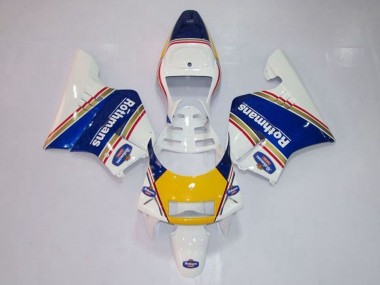 Mejores Carenados Moto Honda NSR250R MC28 P4 1994-1996 - Blanco Azul Amarillo Oro Rothmans