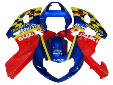 Mejores Carenados Moto Suzuki GSXR 600 / GSXR 750 2001-2003 - Azul Rojo Amarillo