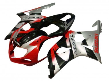 Mejores Kits Carenado Moto Suzuki GSXR 600 / GSXR 750 2001-2003 - Plata Rojo Negro Brillante