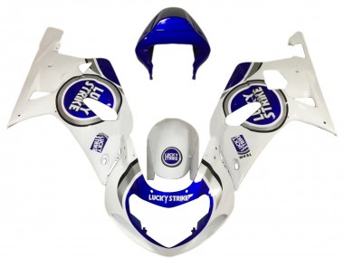 Mejores Carenados Moto Suzuki GSXR 600 / GSXR 750 2001-2003 - Blanco Azul Lucky Strike