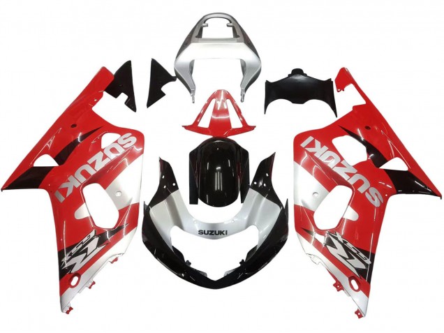 Mejores Carenado Moto Suzuki GSXR 600 / GSXR 750 2001-2003 - Rojo Blanco Negro Brillante
