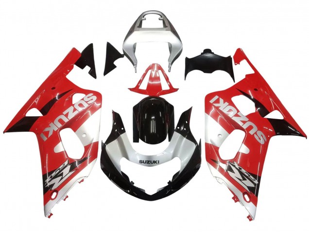 Mejores Carenado Moto Suzuki GSXR 600 / GSXR 750 2001-2003 - Rojo Blanco Negro Brillante