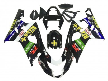 Mejores Carenados Moto Suzuki GSXR 600 / GSXR 750 2001-2003 - Negro Brillante Verde Blanco Amarillo Rizla