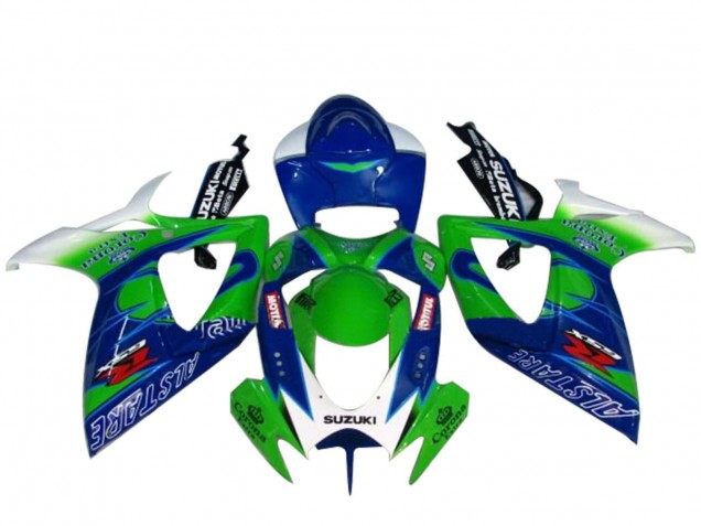 Mejores Carenados Moto Suzuki GSXR 600 / GSXR 750 2004-2005 - Blanco Azul Verde