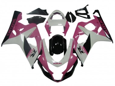 Mejores Carenados Moto Suzuki GSXR 600 / GSXR 750 2004-2005 - Blanco Rosa Negro