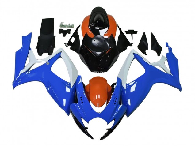 Mejores Carenados Moto Suzuki GSXR 600 / GSXR 750 2004-2005 - Blanco Azul Naranja Negro