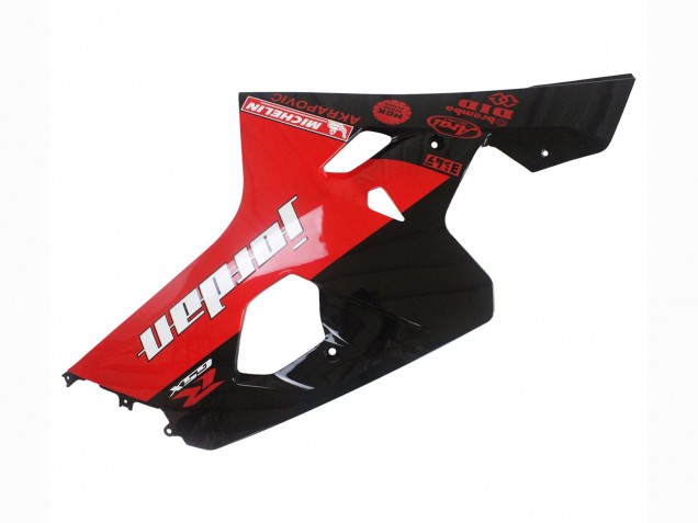 Mejores Carenados Moto Suzuki GSXR 600 / GSXR 750 2004-2005 - Negro Brillante Rojo Jordan Michelin