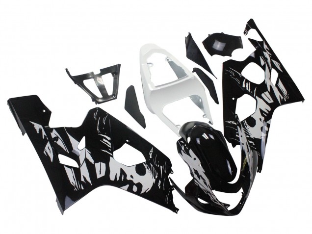 Mejores Carenado Moto Suzuki GSXR 600 / GSXR 750 2004-2005 - Blanco Negro