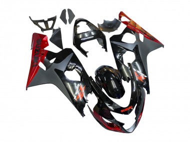 Mejores Carenados Moto Suzuki GSXR 600 / GSXR 750 2004-2005 - Negro Gris Rojo
