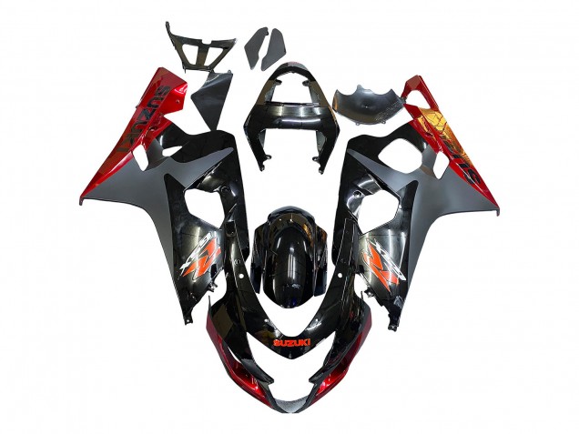 Mejores Carenados Moto Suzuki GSXR 600 / GSXR 750 2004-2005 - Negro Gris Rojo