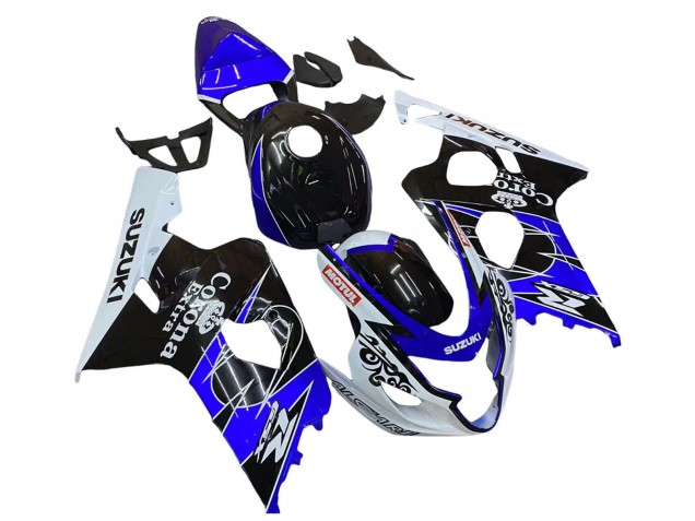 Mejores Carenado Moto Suzuki GSXR 600 / GSXR 750 2004-2005 - Blanco Azul Negro Corona Motul