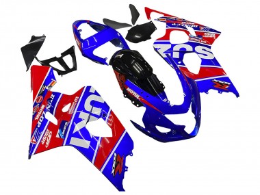 Mejores Carenados Moto Suzuki GSXR 600 / GSXR 750 2004-2005 - Azul Rojo Negro Motul Dunlop