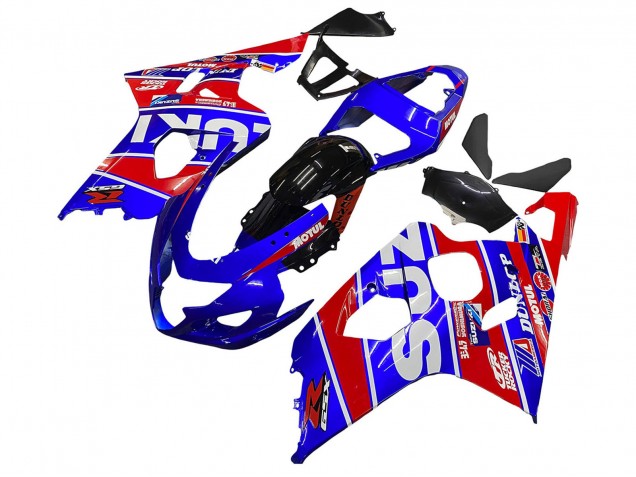 Mejores Carenados Moto Suzuki GSXR 600 / GSXR 750 2004-2005 - Azul Rojo Negro Motul Dunlop