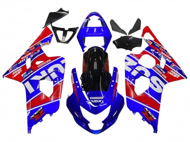 Mejores Carenados Moto Suzuki GSXR 600 / GSXR 750 2004-2005 - Azul Rojo Negro Motul Dunlop