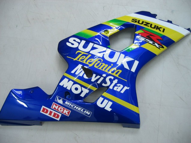 Mejores Carenados Moto Suzuki GSXR 600 / GSXR 750 2004-2005 - Azul Blanco Amarillo Verde Telefonica Motul MoviStar