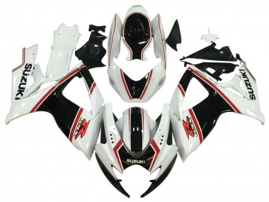 Mejores Carenado Moto Suzuki GSXR 600 / GSXR 750 2006-2007 - Blanco Negro Rojo