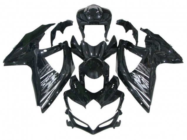 Mejores Carenados Moto Suzuki GSXR 600 / GSXR 750 2006-2007 - Negro Brillante Gris Blanco
