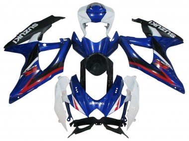 Mejores Carenados Moto Suzuki GSXR 600 / GSXR 750 2006-2007 - Blanco Azul Rojo Negro
