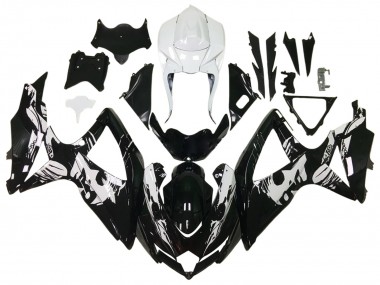 Mejores Carenados Moto Suzuki GSXR 600 / GSXR 750 2006-2007 - Negro Brillante Blanco