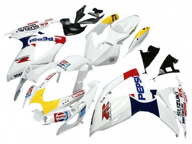 Mejores Carenados Moto Suzuki GSXR 600 / GSXR 750 2006-2007 - Blanco Rojo Amarillo Motul