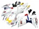 Mejores Carenados Moto Suzuki GSXR 600 / GSXR 750 2006-2007 - Blanco Rojo Amarillo Motul