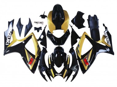Mejores Carenados Moto Suzuki GSXR 600 / GSXR 750 2006-2007 - Oro Negro Brillante Rojo