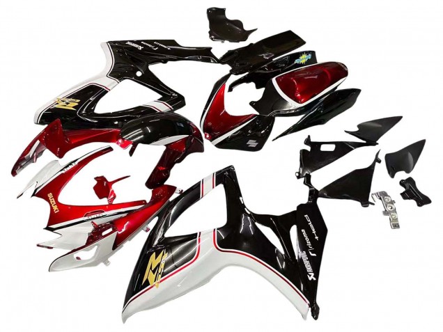 Mejores Carenados Moto Suzuki GSXR 600 / GSXR 750 2006-2007 - Rojo Blanco Negro Amarillo