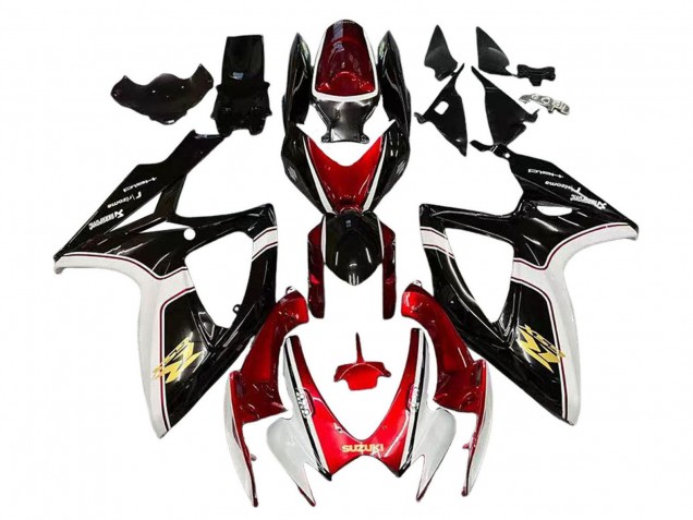 Mejores Carenados Moto Suzuki GSXR 600 / GSXR 750 2006-2007 - Rojo Blanco Negro Amarillo