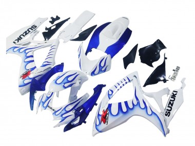 Mejores Carenados Moto Suzuki GSXR 600 / GSXR 750 2006-2007 - Blanco Azul Llama