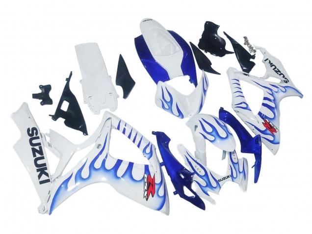 Mejores Carenados Moto Suzuki GSXR 600 / GSXR 750 2006-2007 - Blanco Azul Llama
