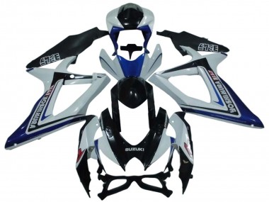 Mejores Carenados Moto Suzuki GSXR 600 / GSXR 750 2008-2010 - Blanco Azul Negro Brillante Alstare