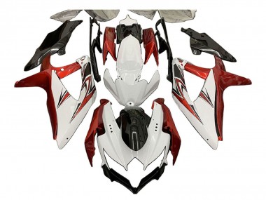 Mejores Carenados Moto Suzuki GSXR 600 / GSXR 750 2008-2010 - Blanco Naranja Negro Brillante