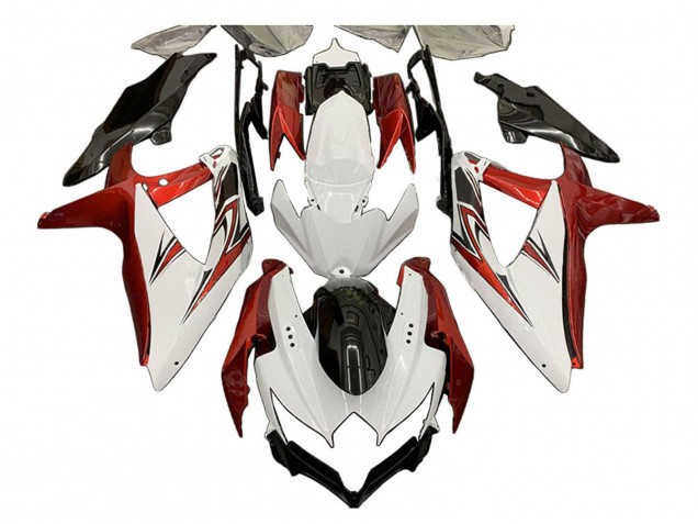 Mejores Carenados Moto Suzuki GSXR 600 / GSXR 750 2008-2010 - Blanco Naranja Negro Brillante