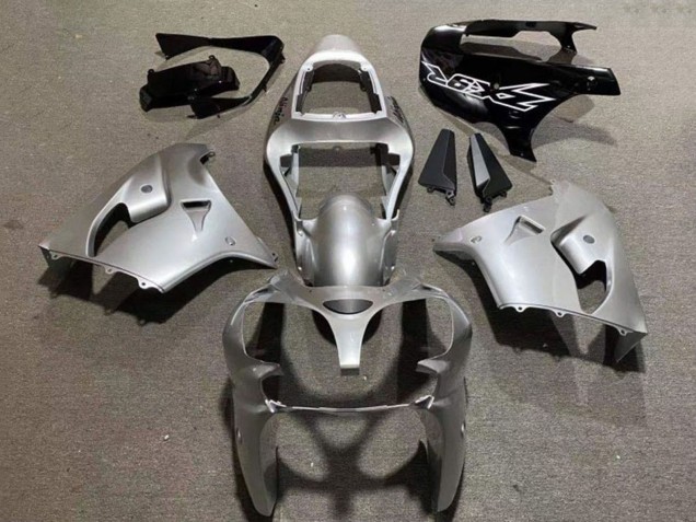 Mejores Carenados Moto Kawasaki ZX9R 2002-2003 - Plata Negro Brillante
