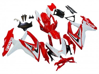 Mejores Carenados Moto Suzuki GSXR 600 / GSXR 750 2008-2010 - Blanco Rojo Negro