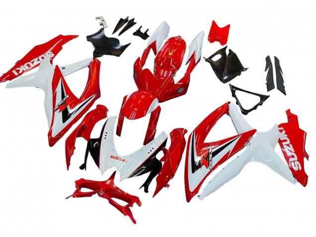Mejores Carenados Moto Suzuki GSXR 600 / GSXR 750 2008-2010 - Blanco Rojo Negro