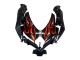 Mejores Carenados Moto Suzuki GSXR 600 / GSXR 750 2008-2010 - Negro Brillante Naranja Llama