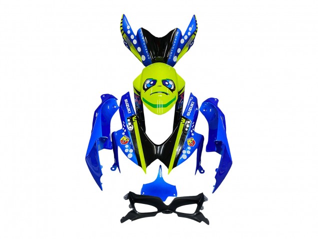 Mejores Carenados Moto Suzuki GSXR 600 / GSXR 750 2008-2010 - Azul Fluorescent Verde Tiburón