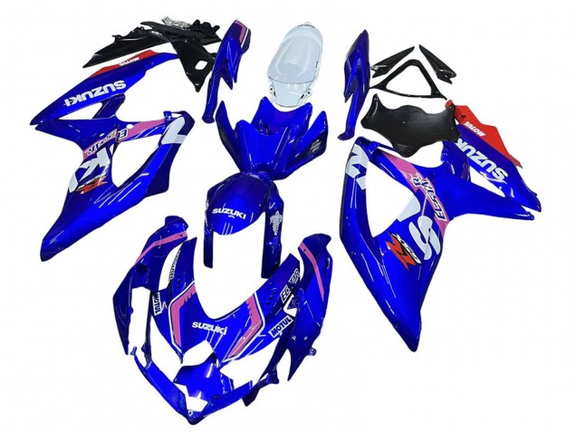 Mejores Carenados Moto Suzuki GSXR 600 / GSXR 750 2008-2010 - Blanco Azul Rosa Ecstar Motul