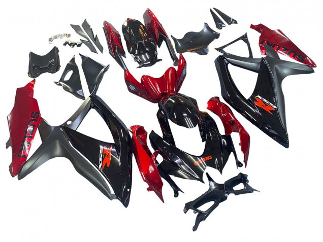 Mejores Carenado Moto Suzuki GSXR 600 / GSXR 750 2008-2010 - Rojo Negro Brillante