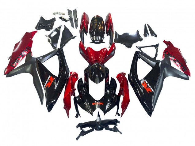 Mejores Carenado Moto Suzuki GSXR 600 / GSXR 750 2008-2010 - Rojo Negro Brillante
