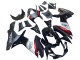 Mejores Carenados Moto Suzuki GSXR 600 / GSXR 750 2011-2024 - Negro Brillante Falsificado FibraCarbono Plata Rojo