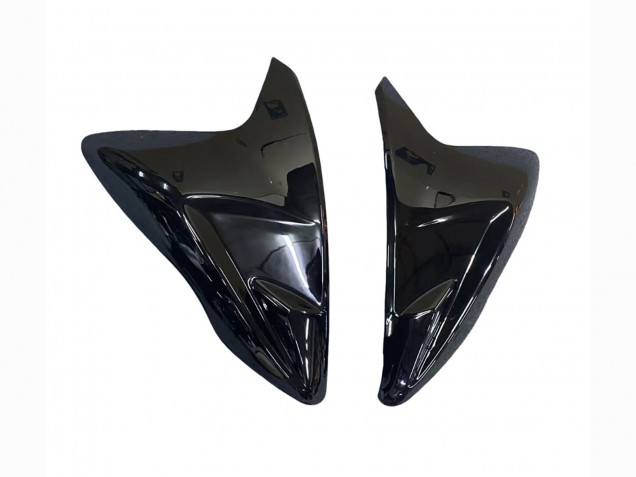 Mejores Carenados Moto Suzuki GSXR 600 / GSXR 750 2011-2024 - Negro Brillante Falsificado FibraCarbono Plata Rojo